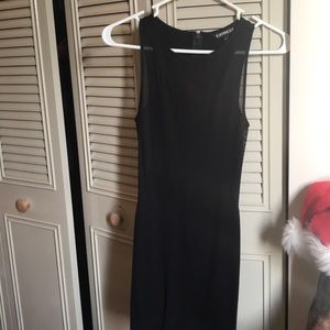 Mesh cut out black dress